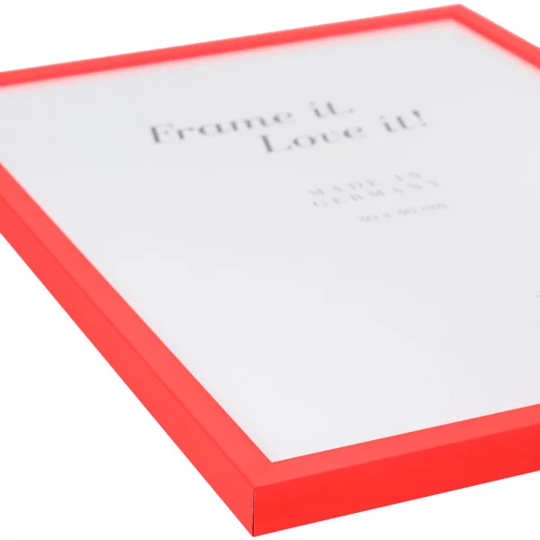 Cadre en bois Neon sur mesure rouge néon | verre standard (2 mm)