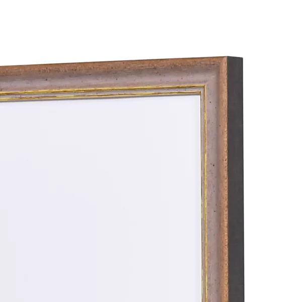 Cadre en bois Vannes sur mesure brun noix-or | verre standard (2 mm)
