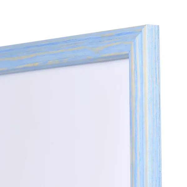 Cadre en bois Saint-Michel sur mesure bleu | verre standard (2 mm)