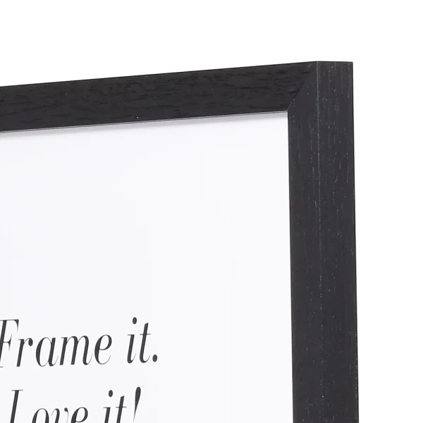Cadre en bois Lorraine sur mesure noir | verre standard (2 mm)