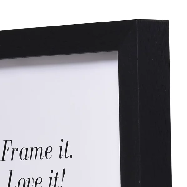 Cadre 3D en bois Nouvelle sur mesure noir | verre standard (2 mm)