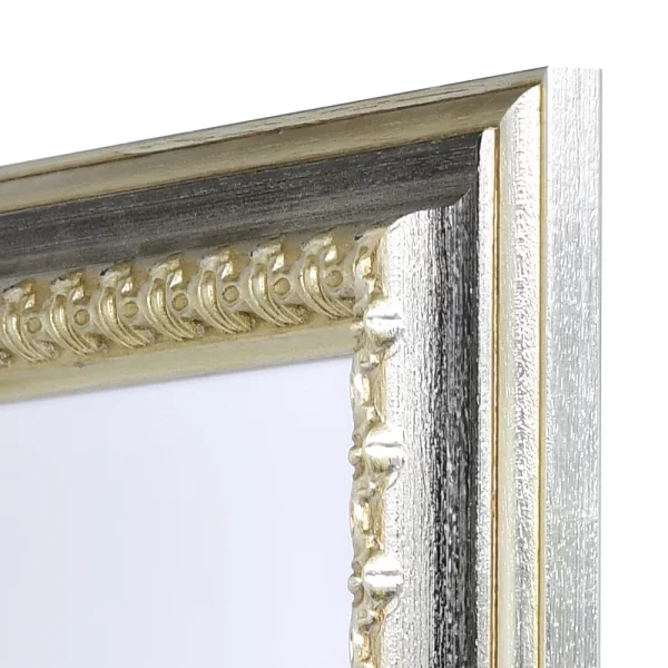 Barock Bilderrahmen Orsay 25x70 cm | silber | Normalglas (2 mm)