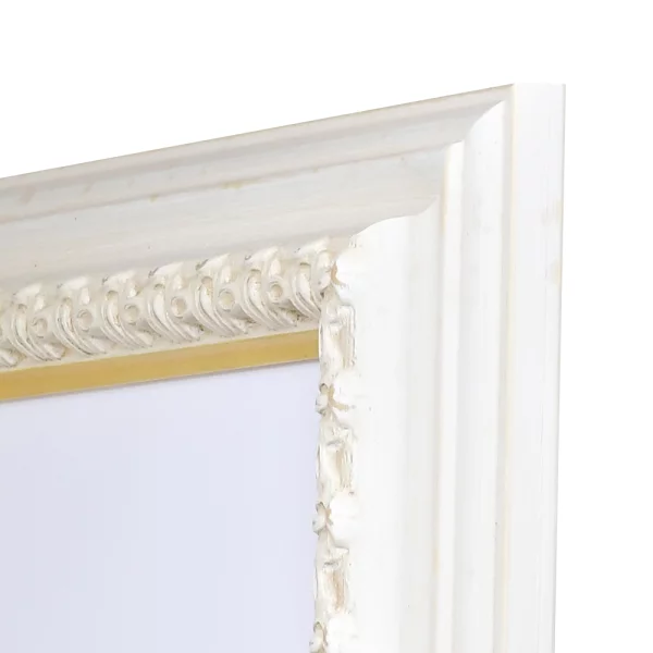 Barock Bilderrahmen Orsay 25x70 cm | weiß-gold | Normalglas (2 mm)