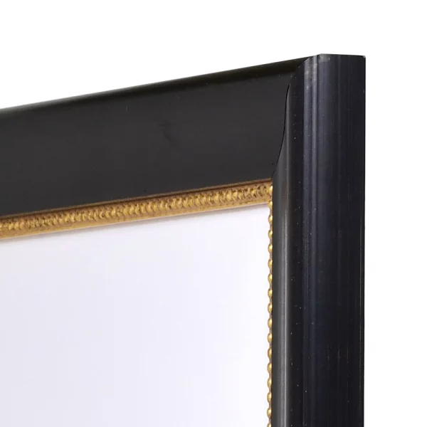 Barock Bilderrahmen Boulay breit 30x30 cm | schwarz | Normalglas (2 mm)