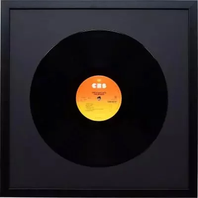 Holzrahmen Top Cube für Vinyl-Schallplatten 40x40 cm | Schwarz | Normalglas (2 mm)