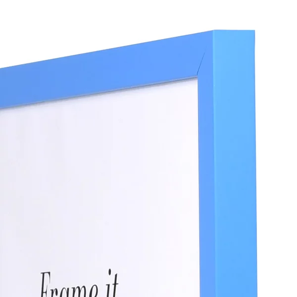 Cadre en bois Top Cube sur mesure bleu | verre antireflet mat (2 mm)