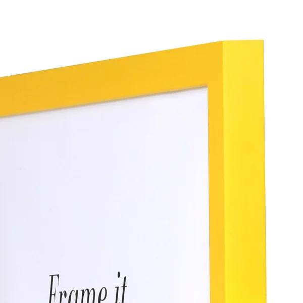 Cadre en bois Top Cube sur mesure jaune | verre standard (2 mm)