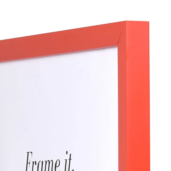 Cadre en bois Top Cube sur mesure rouge | verre standard (2 mm)