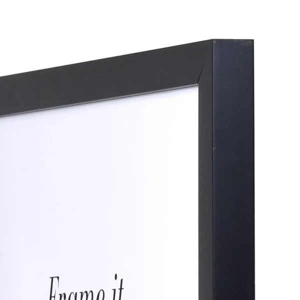 Cadre en bois Top Cube sur mesure noir | verre antireflet mat (2 mm)