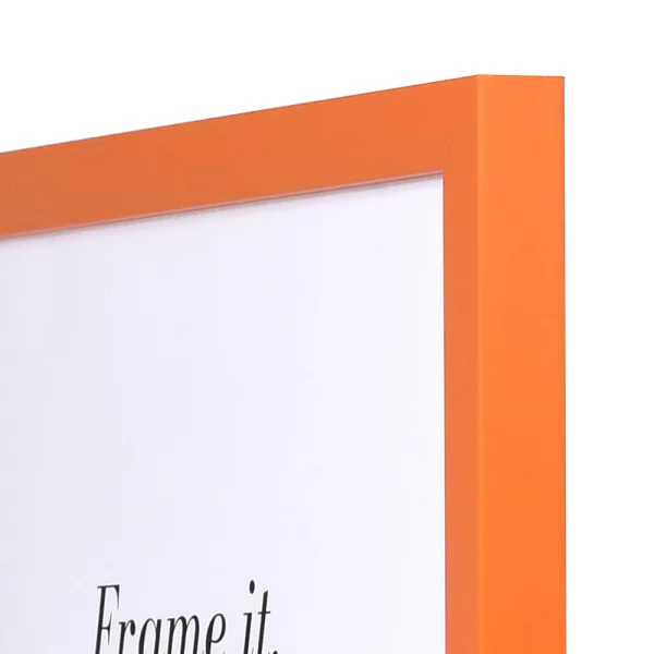Holz Bilderrahmen Top Cube 10x10 cm | orange | Normalglas (2 mm)