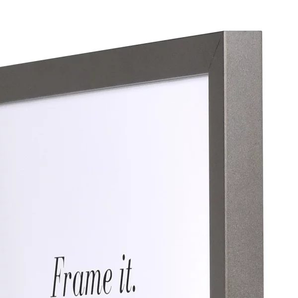 Holz Bilderrahmen Top Cube 10x10 cm | platin | Normalglas (2 mm)