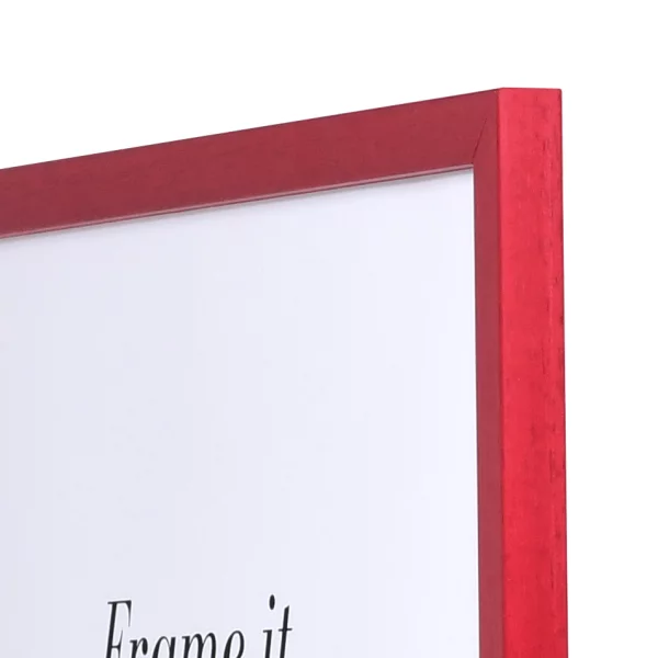 Cadre en bois Top Pro S sur mesure rouge | verre standard (2 mm)