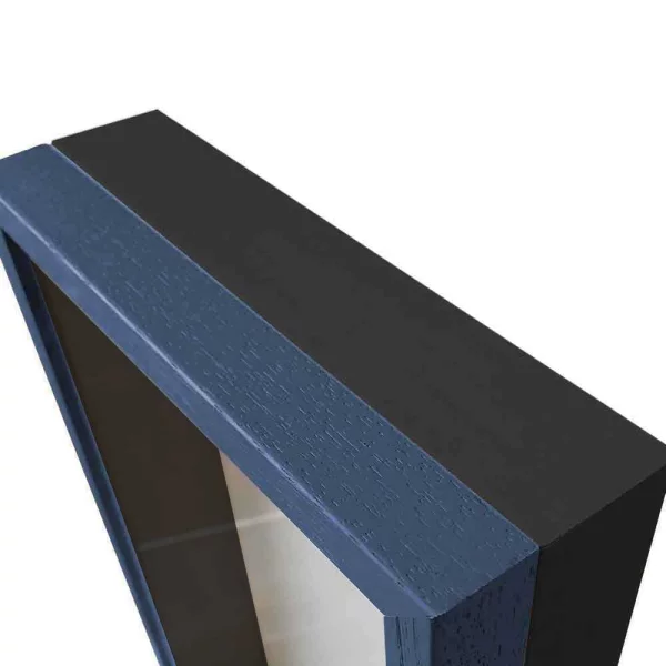 Cadre Unibox sur mesure bleu nuit | verre standard (2 mm)