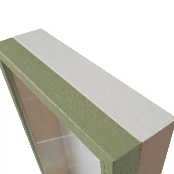 Cadre Unibox sur mesure vert blanc | verre standard (2 mm)