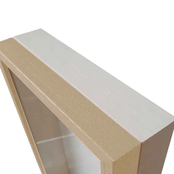 Cadre Unibox sur mesure marron clair-blanc | verre standard (2 mm)