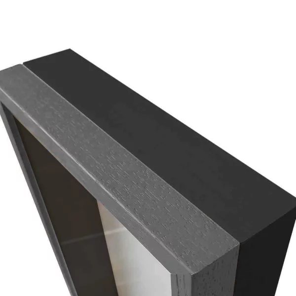 Cadre Unibox sur mesure gris clair-noir | verre standard (2 mm)