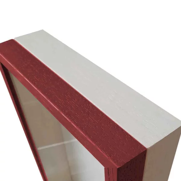 Cadre Unibox sur mesure rouge-blanc | verre standard (2 mm)