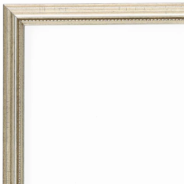 Barockrahmen Lancy 20x30 cm | Antiksilber mit Perle | Normalglas (2 mm)