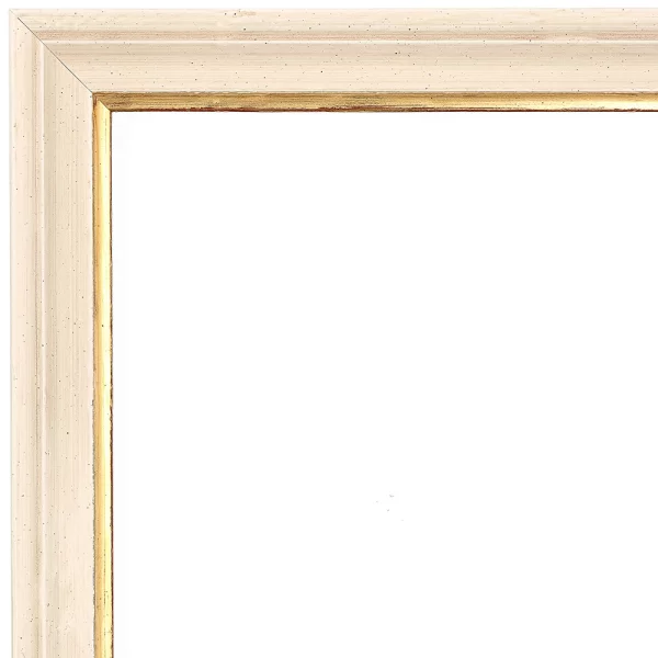 Barockrahmen Littau nach Maß Elfenbein mit Gold, handgrundiert | Normalglas (2 mm)