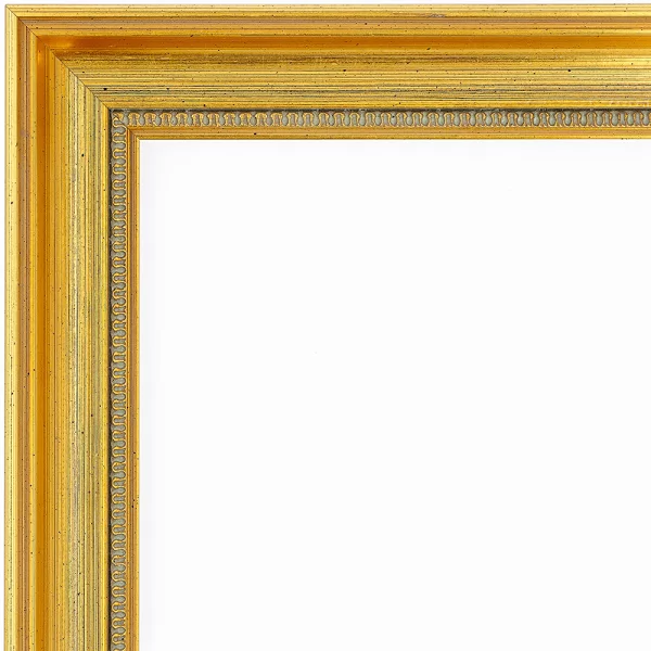 Barockrahmen Steffisburg 50x70 cm | altgold mit Wasserblattverzierung, patiniert | Normalglas (2 mm)