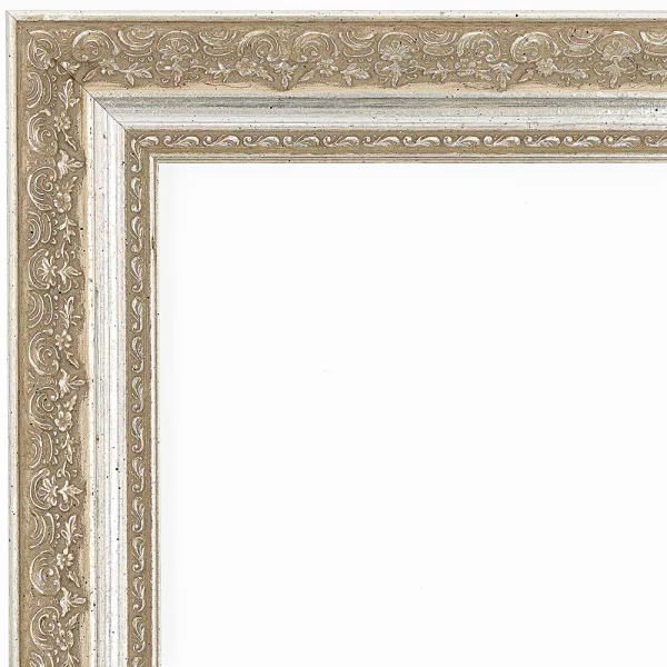 Barockrahmen Pratteln 50x70 cm | silber verziert, flaemischer Barock | Normalglas (2 mm)