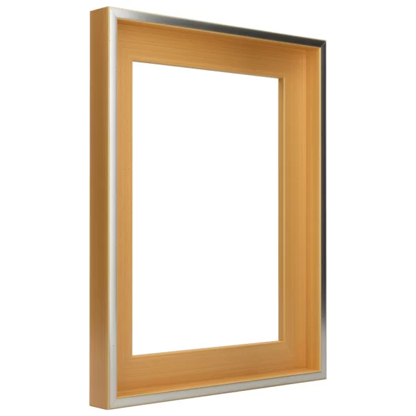 Schattenfugenrahmen Schlieren 20x30 cm | Silber mit Apfelgruen | Leerrahmen (ohne Glas und Rückwand)