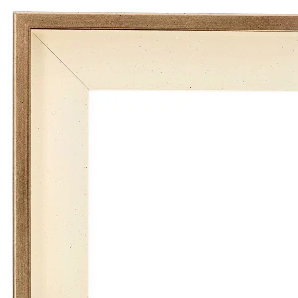 Schattenfugenrahmen Schlieren 40x50 cm | Bronze auf Perlweiß | Leerrahmen (ohne Glas und Rückwand)