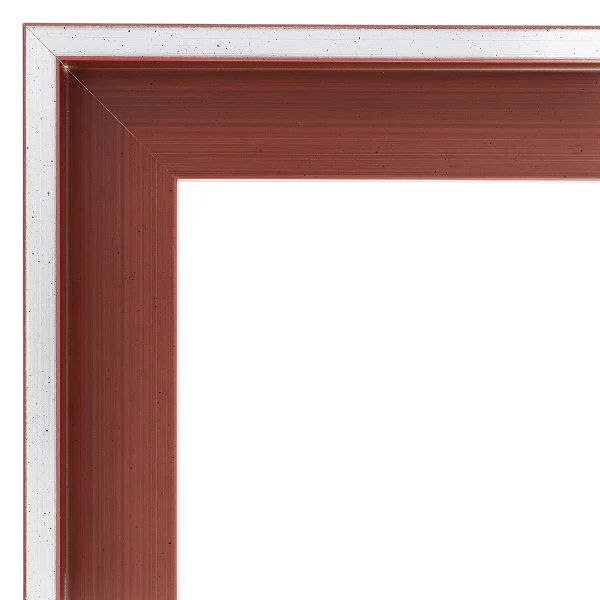 Schattenfugenrahmen Schlieren 60x80 cm | Silber auf Bordeauxrot | Leerrahmen (ohne Glas und Rückwand)