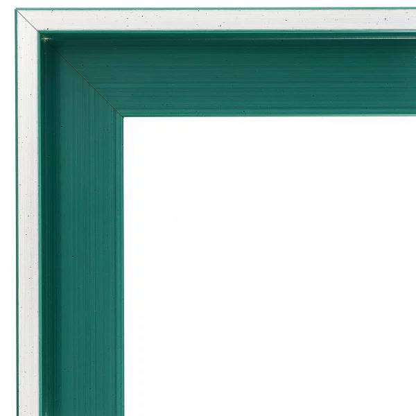 Schattenfugenrahmen Schlieren 20x30 cm | Silber auf Grasgruen | Leerrahmen (ohne Glas und Rückwand)