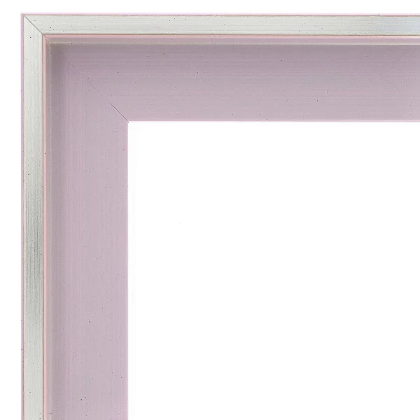 Schattenfugenrahmen Schlieren 60x80 cm | Silber auf leichtem Lila | Leerrahmen (ohne Glas und Rückwand)