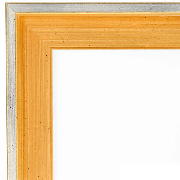 Schattenfugenrahmen Schlieren 30x40 cm | Silber auf Sand | Leerrahmen (ohne Glas und Rückwand)