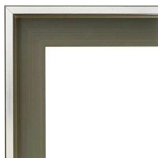 Schattenfugenrahmen Schlieren 60x80 cm | Silber auf Sepiabraun | Leerrahmen (ohne Glas und Rückwand)