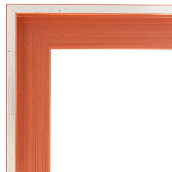 Schattenfugenrahmen Schlieren 60x80 cm | Silber auf Terrakotta | Leerrahmen (ohne Glas und Rückwand)