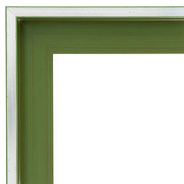 Schattenfugenrahmen Schlieren 30x40 cm | Silber auf Waldgrün | Leerrahmen (ohne Glas und Rückwand)