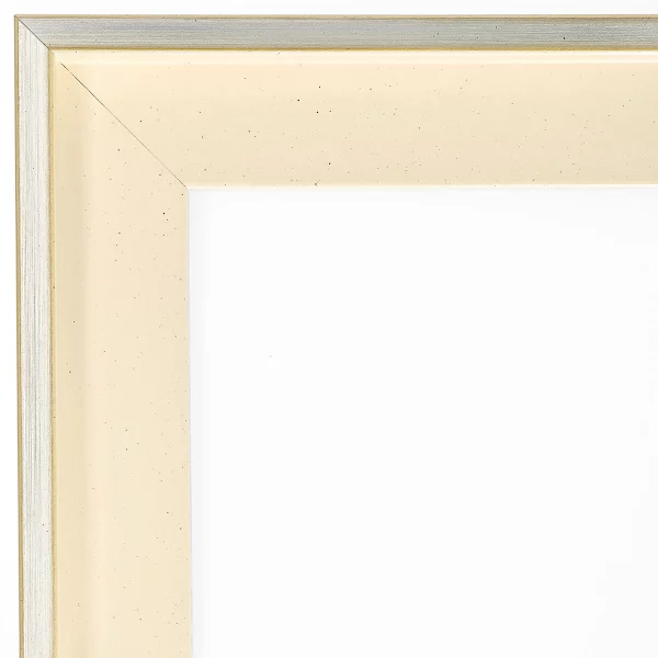 Schattenfugenrahmen Schlieren 40x50 cm | Silber mit Perlweiss | Leerrahmen (ohne Glas und Rückwand)