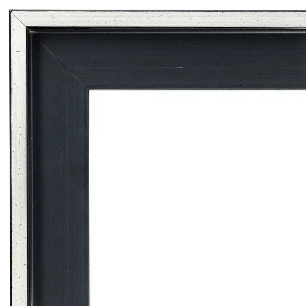 Schattenfugenrahmen Schlieren nach Mass Silber auf Schwarz | Leerrahmen (ohne Glas und Rückwand)