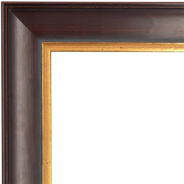 Barockrahmen Spiez 29,7x42 cm (A3) | Kasseler Braun, vorne Gold | Normalglas (2 mm)