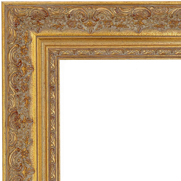 Barockrahmen Davos 20x30 cm | altgold verziert, flaemischer Barock | Normalglas (2 mm)