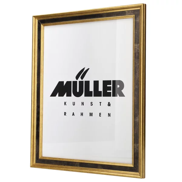 Cadre en bois Brême sur mesure or-brun | verre standard (2 mm)