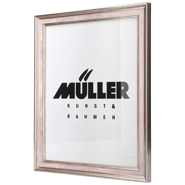 Cadre en bois Brême sur mesure or blanc - rose | verre standard (2 mm)