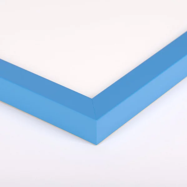 Holz Bilderrahmen Berlin nach Maß Blau | Antireflexglas mattiert (2 mm)