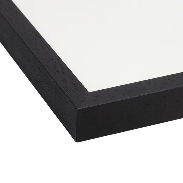 Cadre en bois pour cartes postales (10x15 cm), avec passe-partout 18x24 cm (10x15 cm) | noir + passe-partout 1x blanc | verre standard (2 mm)