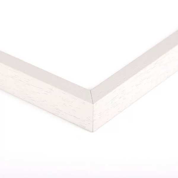 Holz Bilderrahmen Bayern nach Maß Kalkweiß | Antireflexglas mattiert (2 mm)