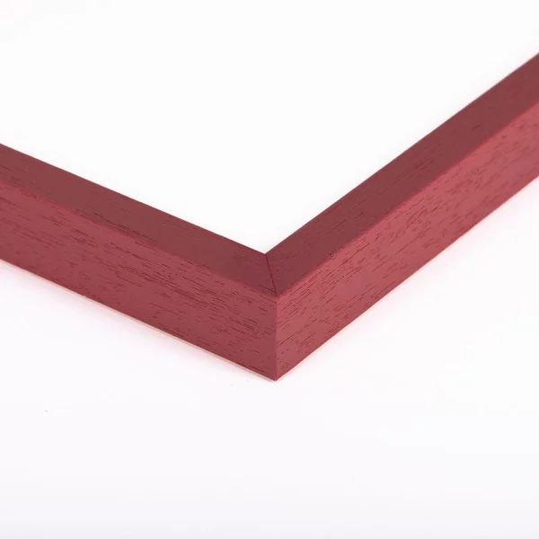 Holz Bilderrahmen Bayern nach Maß Weinrot | Antireflexglas mattiert (2 mm)