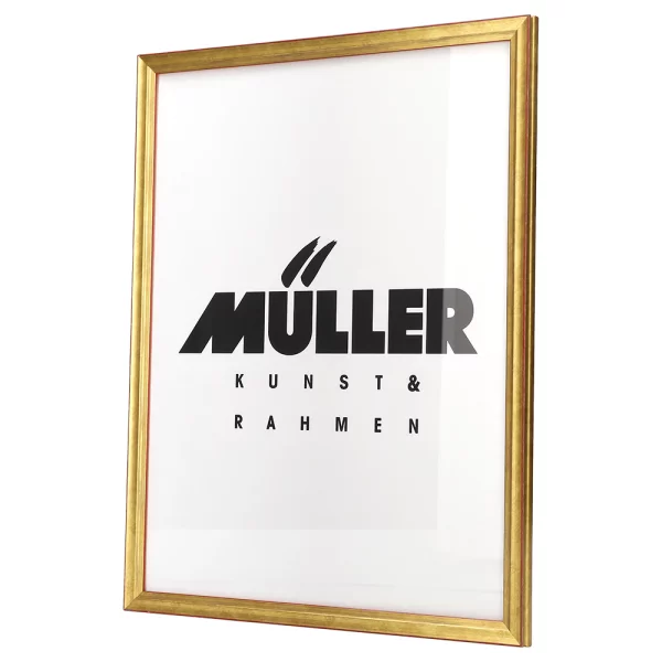Cadre en bois Saxe Anhalt sur mesure or rouge mat | verre antireflet mat (2 mm)