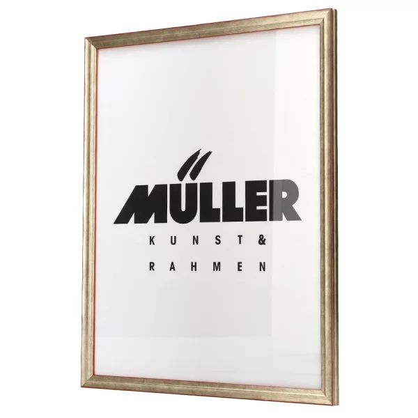 Cadre en bois Saxe Anhalt sur mesure or blanc mat | verre antireflet mat (2 mm)