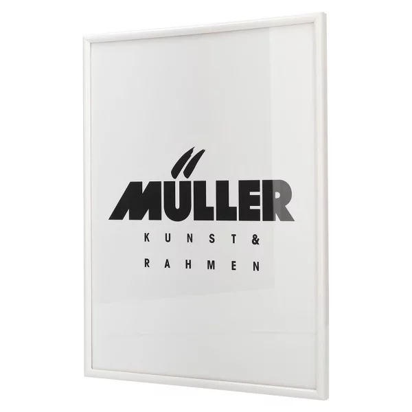 Cadre en bois Hesse 5x5 cm | blanc brillant | verre standard (2 mm)