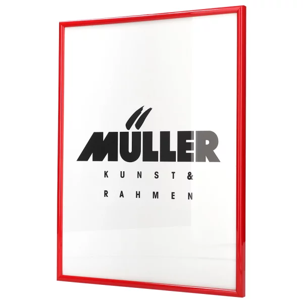 Cadre en bois Hesse sur mesure rouge clair brillant | verre standard (2 mm)