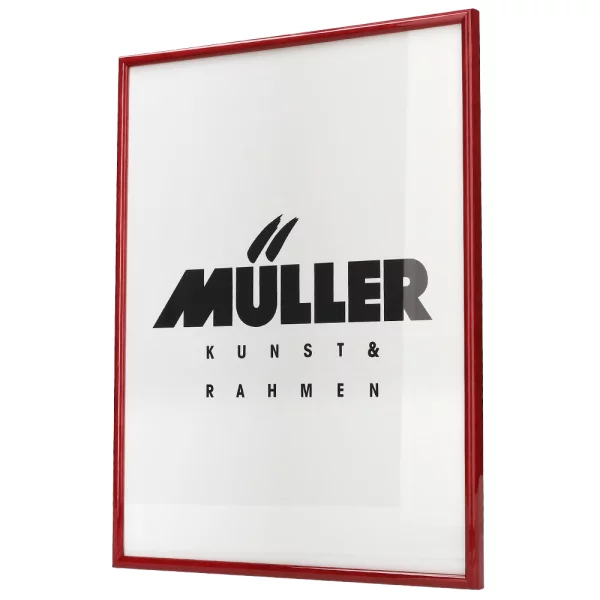 Cadre en bois Hesse sur mesure rouge brillant | verre standard (2 mm)