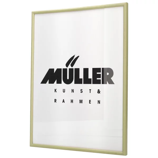 Cadre en bois Hesse sur mesure vert roseau | verre standard (2 mm)
